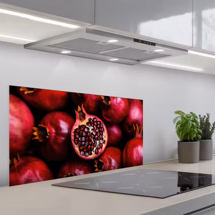 Granaatappel - Rood - Fruit keuken achterwand spatscherm middel -3d_schuin