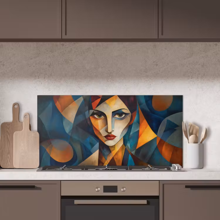 Portret - Abstract - Vormen keuken achterwand spatscherm middel -sfeer2