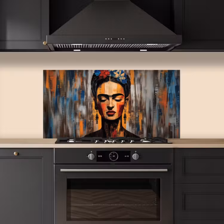 Portret - Vrouw - Bloemen keuken achterwand spatscherm middel -sfeer1