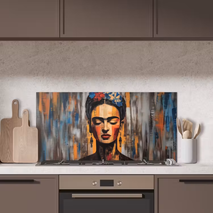 Portret - Vrouw - Bloemen keuken achterwand spatscherm middel -sfeer2