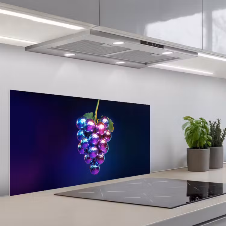 Paars - Disco - Feest - Druif keuken achterwand spatscherm middel -3d_schuin