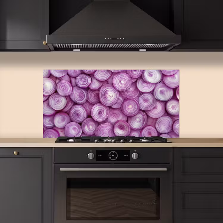 Paars - Uien - Close up keuken achterwand spatscherm middel -sfeer1