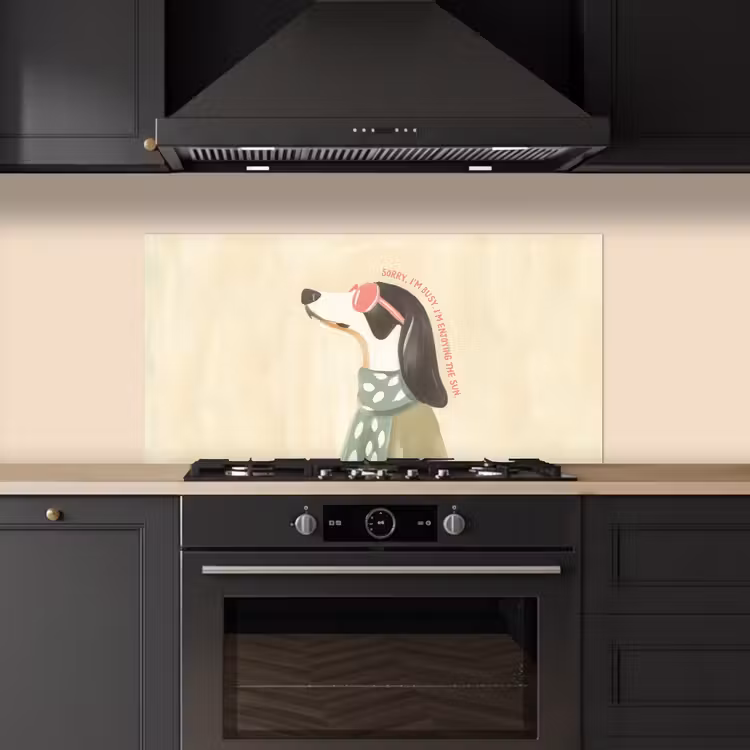 Quote - Hond - Zonnebril keuken achterwand spatscherm middel -sfeer1
