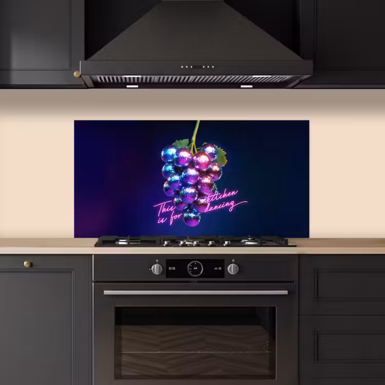 Quote - Neon - Disco - Druiven keuken achterwand spatscherm middel -sfeer1