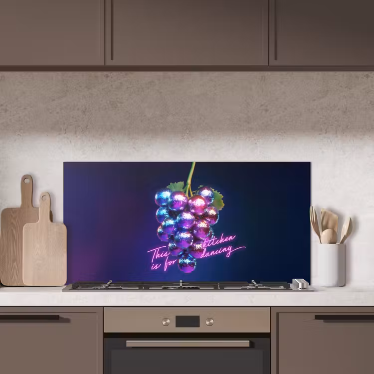 Quote - Neon - Disco - Druiven keuken achterwand spatscherm middel -sfeer2