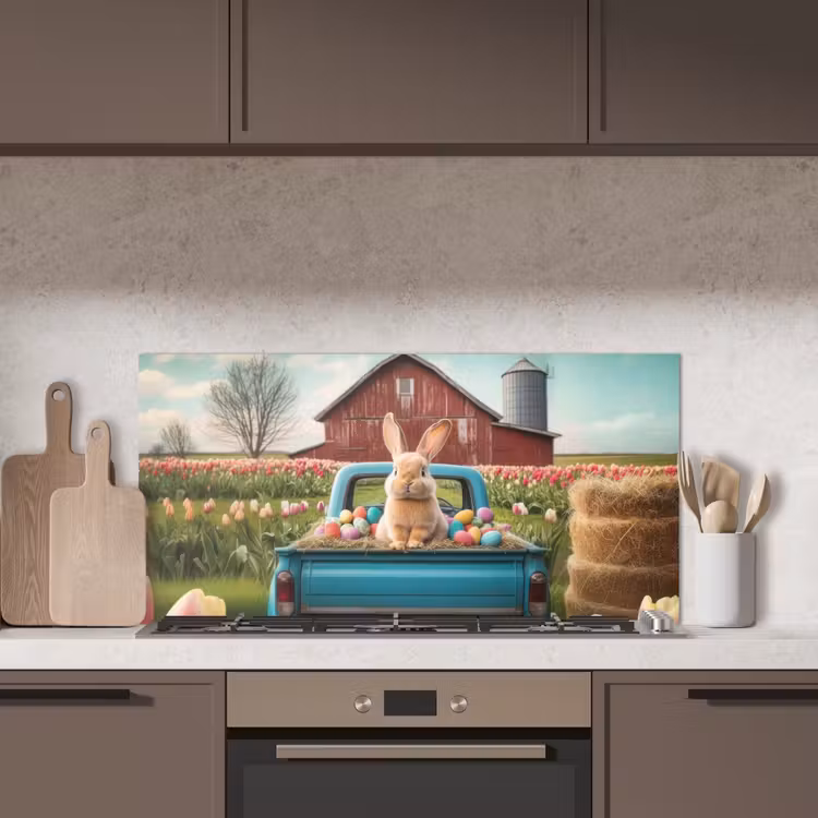 Konijn - Boerderij - Eieren keuken achterwand spatscherm middel -sfeer2