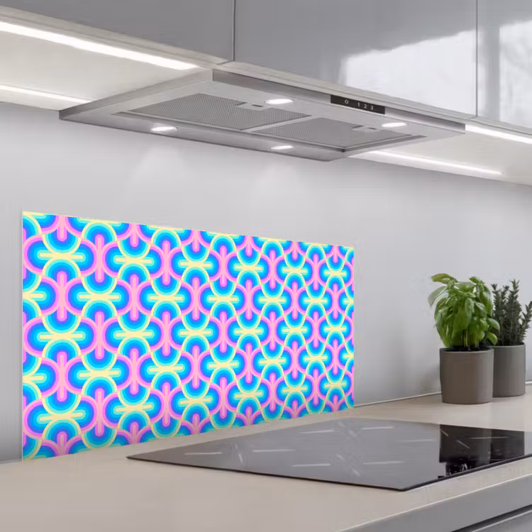Regenboog - Neon - Kleuren keuken achterwand spatscherm middel 899 -3d_schuin