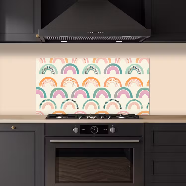 Regenboog - Pastel - Patroon keuken achterwand spatscherm middel -sfeer1
