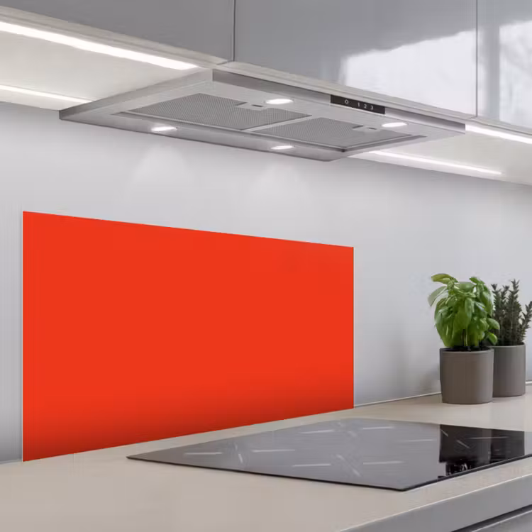 Rood - Kleur - Effen keuken achterwand spatscherm middel 899 -3d_schuin