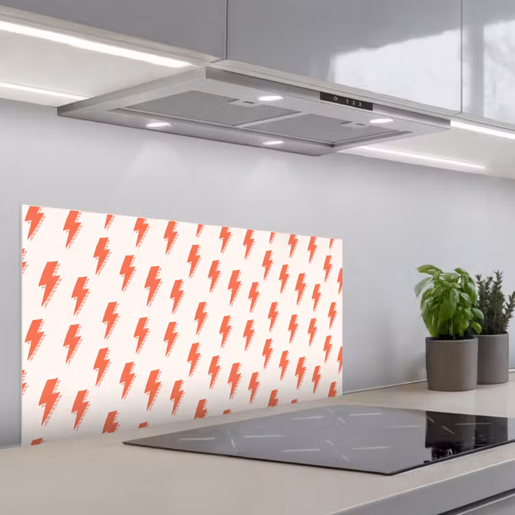 Rood - Bliksem - Roze keuken achterwand spatscherm middel 899 -3d_schuin