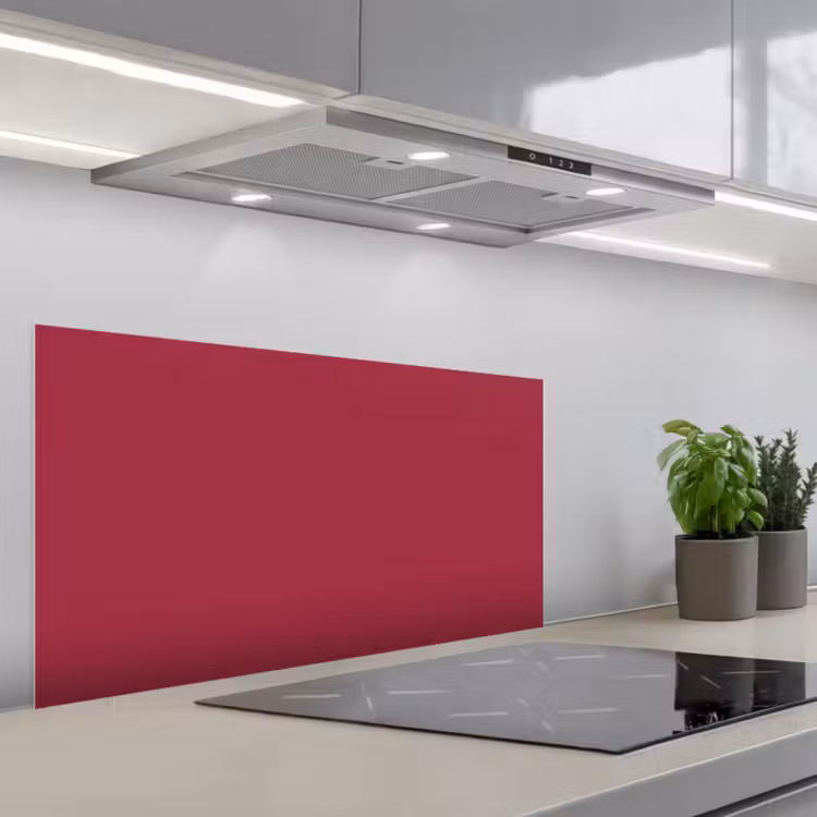 Rood - Effen kleur keuken achterwand spatscherm middel 899 -3d_schuin