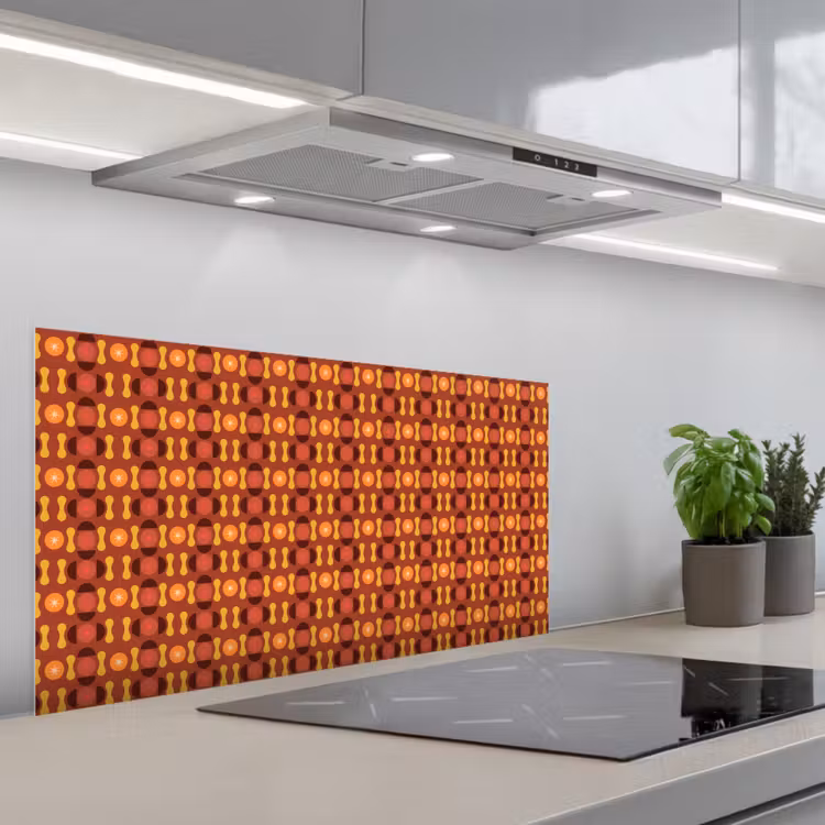 Retro - Disco - Hippie keuken achterwand spatscherm middel 899 -3d_schuin