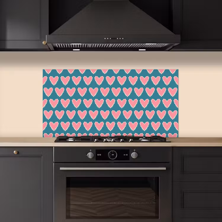 Retro - Hartjes - Patroon keuken achterwand spatscherm middel 899 -sfeer1
