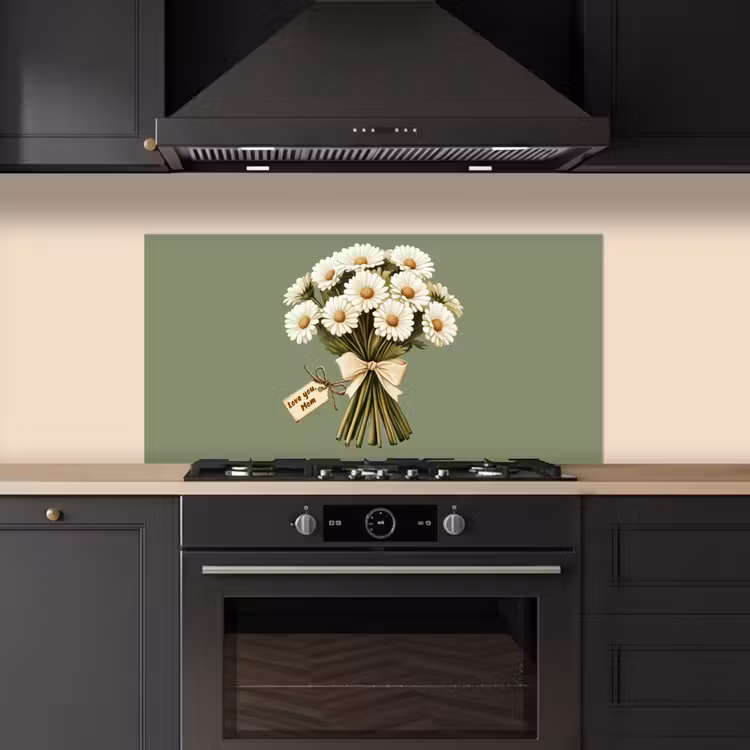 Lint - Boeket - Groen - Quote keuken achterwand spatscherm middel -sfeer1