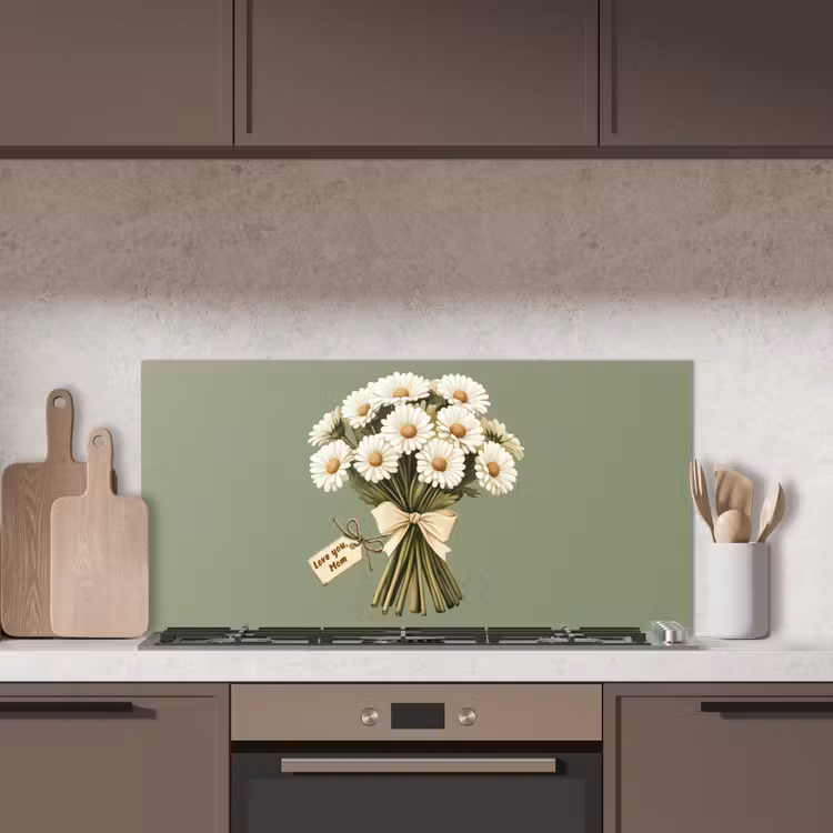 Lint - Boeket - Groen - Quote keuken achterwand spatscherm middel -sfeer2