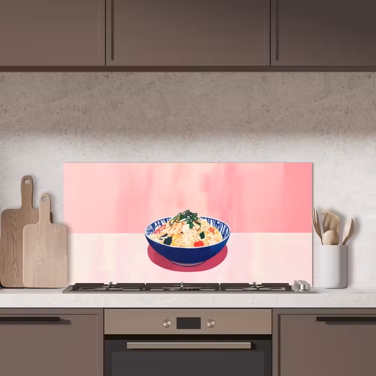 Rijst - Illustratie - Kom - Groente keuken achterwand spatscherm middel -sfeer2