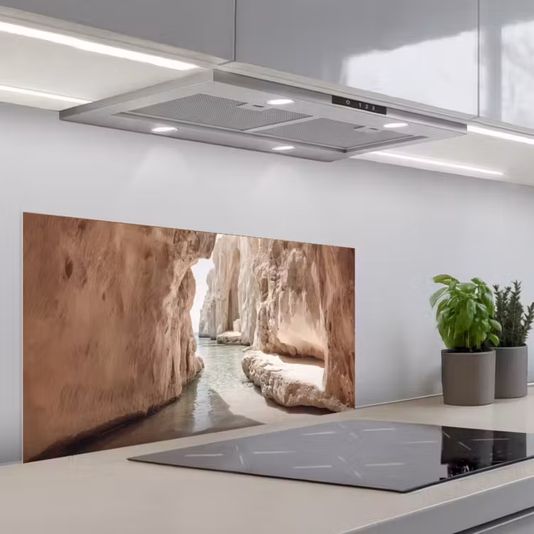Rotsen - Zee - Zand - Kloof keuken achterwand spatscherm middel -3d_schuin