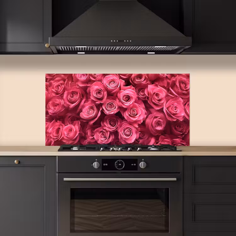 Rozen - Pink - Bloem keuken achterwand spatscherm middel -sfeer1