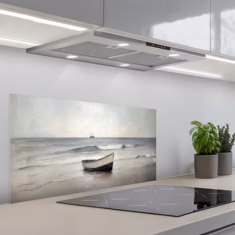 Roeiboot - Zee - Horizon keuken achterwand spatscherm middel -3d_schuin