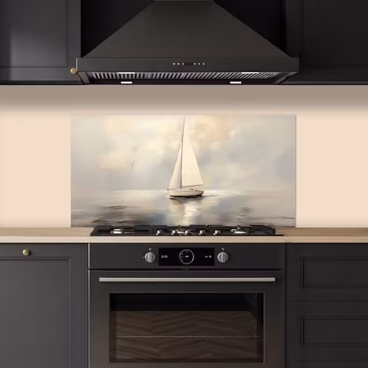 Zeilschip - Zee - Bewolkt keuken achterwand spatscherm middel -sfeer1