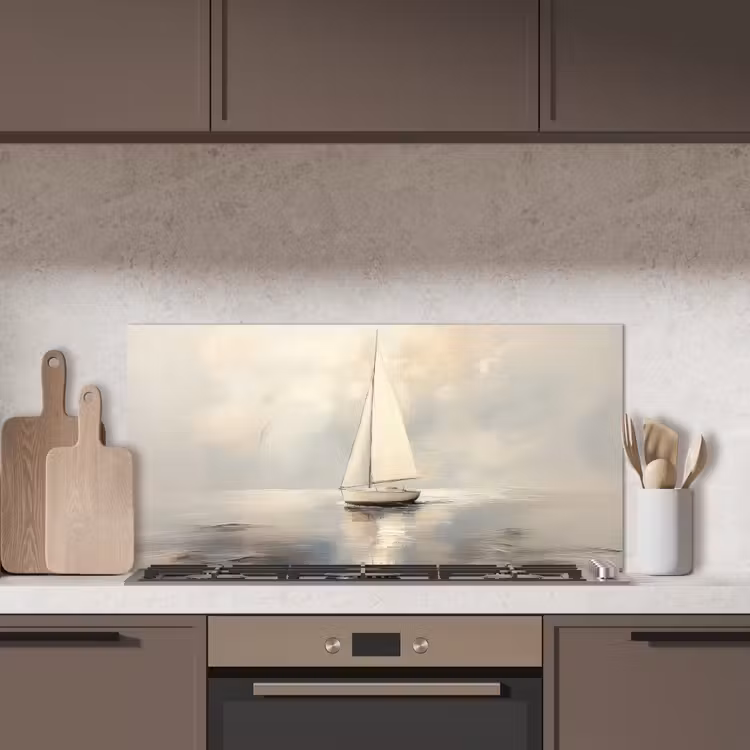 Zeilschip - Zee - Bewolkt keuken achterwand spatscherm middel -sfeer2