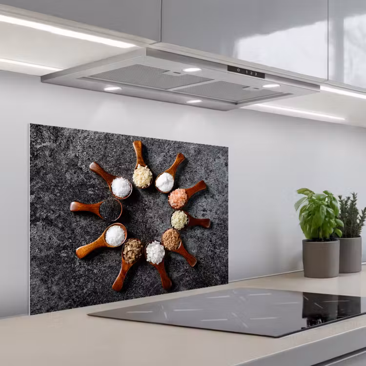Zoutkristallen Sterrenstelsel keuken achterwand spatscherm middel -3d_schuin
