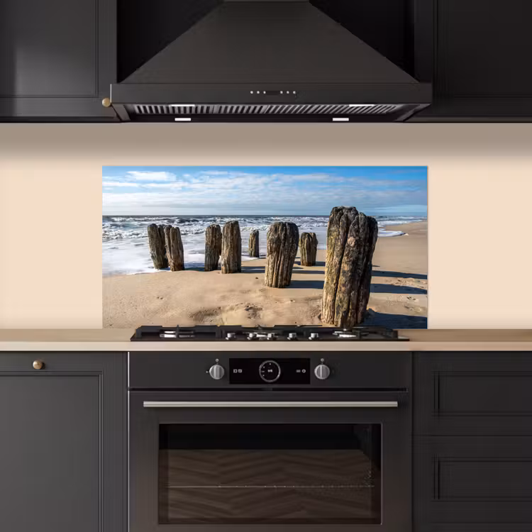 Zand - Strand - Paal - Water - Zomer keuken achterwand spatscherm middel -sfeer1