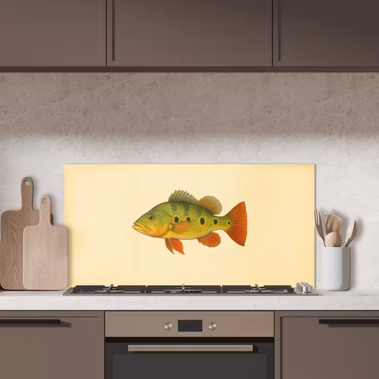 Schubben - Vis - Groen - Illustratie keuken achterwand spatscherm middel -sfeer2