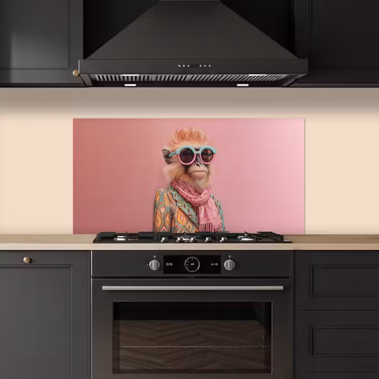Sjaal - Aap - Zonnebril - Jasje keuken achterwand spatscherm middel -sfeer1