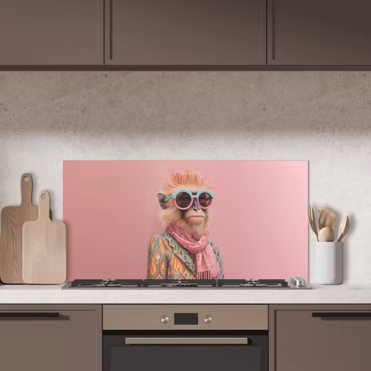 Sjaal - Aap - Zonnebril - Jasje keuken achterwand spatscherm middel -sfeer2