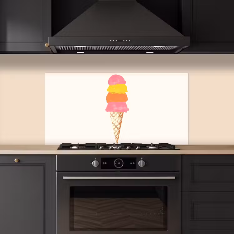Schepijs - Hoorntje - Illustratie - Minimalistisch keuken achterwand spatscherm middel -sfeer1