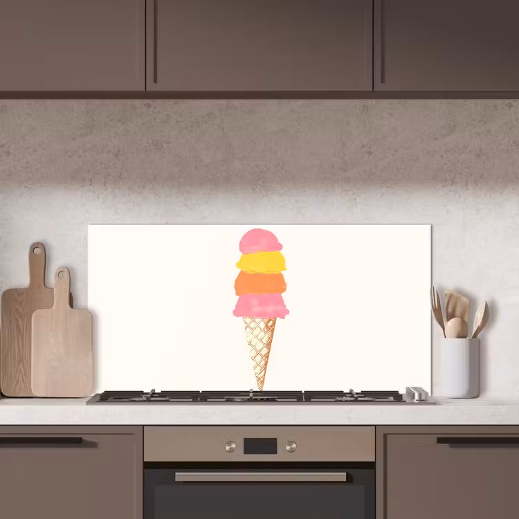 Schepijs - Hoorntje - Illustratie - Minimalistisch keuken achterwand spatscherm middel -sfeer2