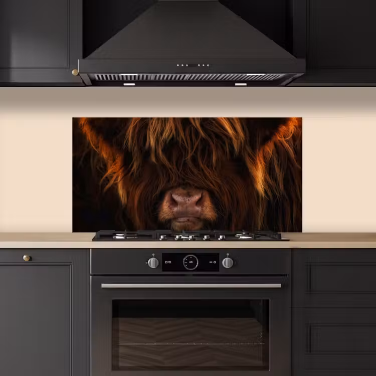 Schotse Hooglander - Koe - Portret - Dieren keuken achterwand spatscherm middel -sfeer1