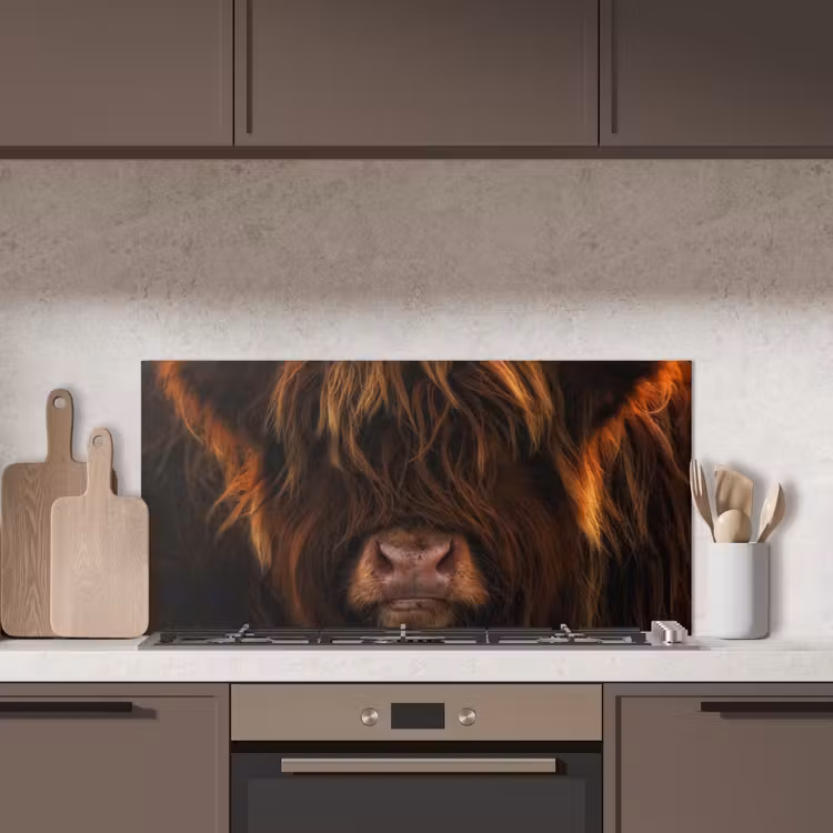 Schotse Hooglander - Koe - Portret - Dieren keuken achterwand spatscherm middel -sfeer2