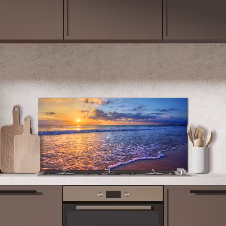 Zee - Strand - Zonsondergang - Wolken - Horizon keuken achterwand spatscherm middel -sfeer2