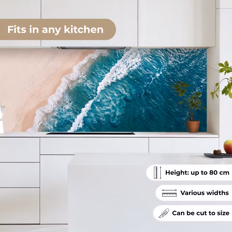 Zee - Strand - Golven - Natuur - Blauw keuken achterwand 2 middel -sfeer4_UK