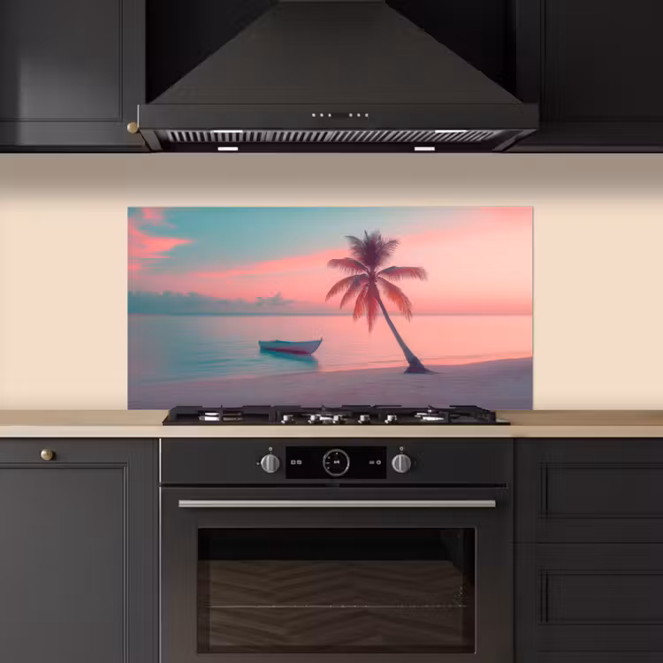 Zee - Boot - Zonsondergang keuken achterwand spatscherm middel -sfeer1