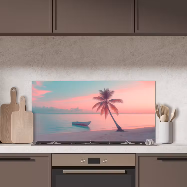 Zee - Boot - Zonsondergang keuken achterwand spatscherm middel -sfeer2