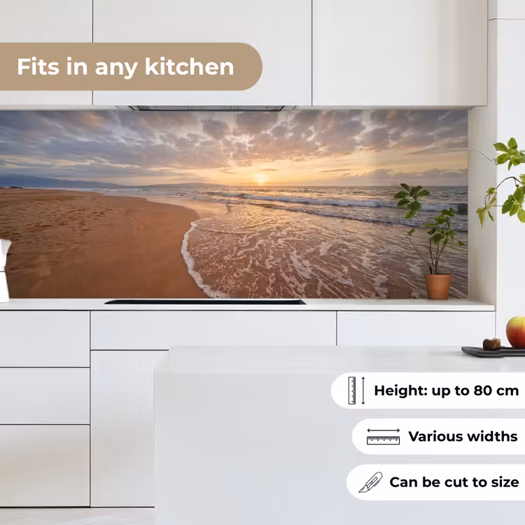 Zee - Kustlijn - Wolken - Landschap - Oranje keuken achterwand 2 middel -sfeer4_UK