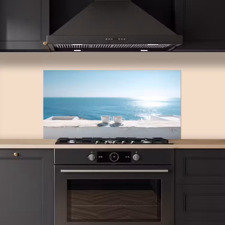 Zee - Koffiekopjes - Zomers keuken achterwand spatscherm middel -sfeer1