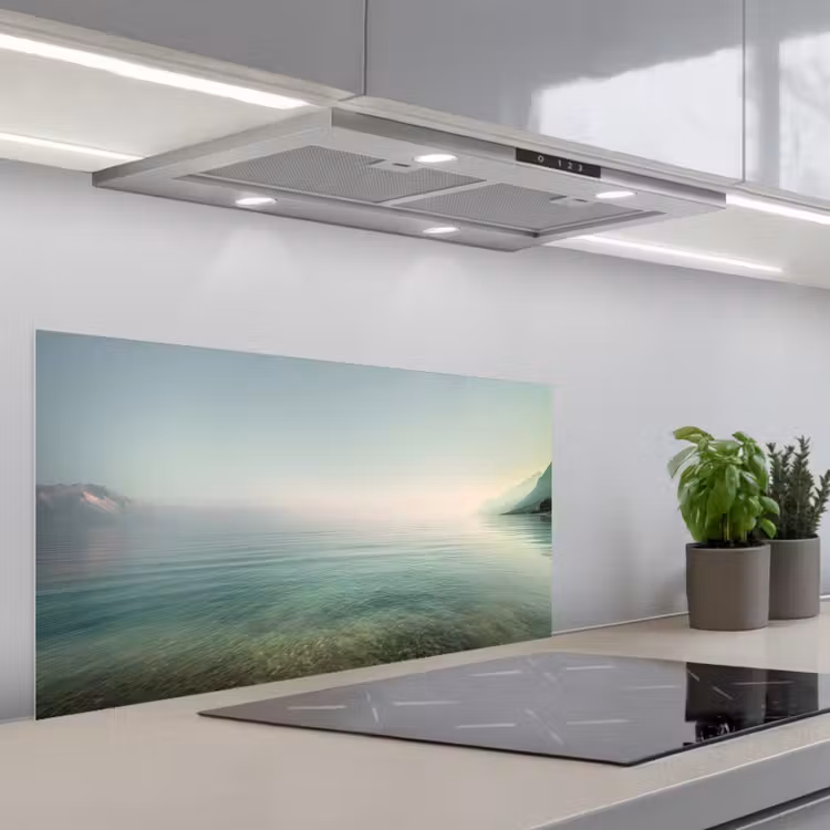 Zee - Horizon - Blauw - Mist keuken achterwand spatscherm middel -3d_schuin