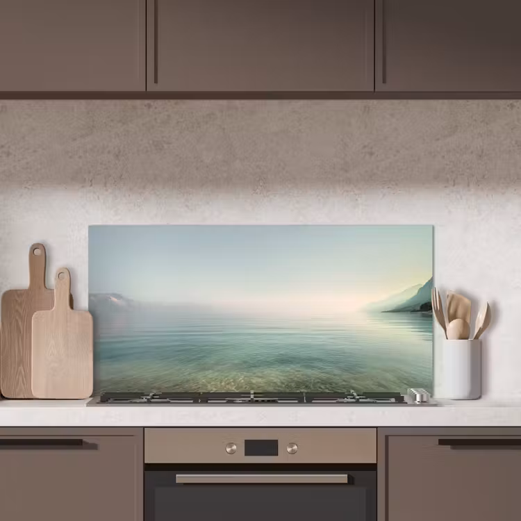 Zee - Horizon - Blauw - Mist keuken achterwand spatscherm middel -sfeer2