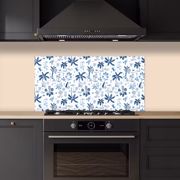 Zee - Strand - Blauw - Wit keuken achterwand spatscherm middel 899 -sfeer1