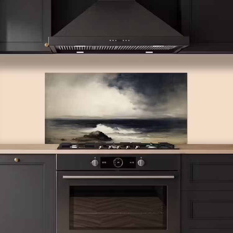 Zee - Rotsen - Storm keuken achterwand spatscherm middel -sfeer1
