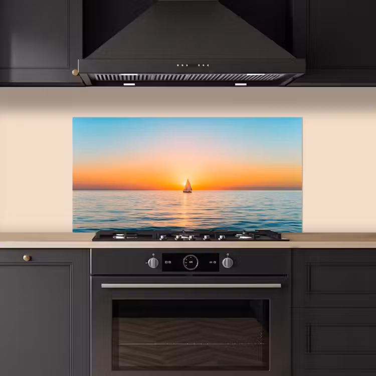 Zee - Zeilboot - Zonsondergang keuken achterwand spatscherm middel -sfeer1