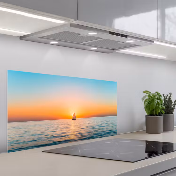 Zee - Zeilboot - Zonsondergang keuken achterwand spatscherm middel -3d_schuin