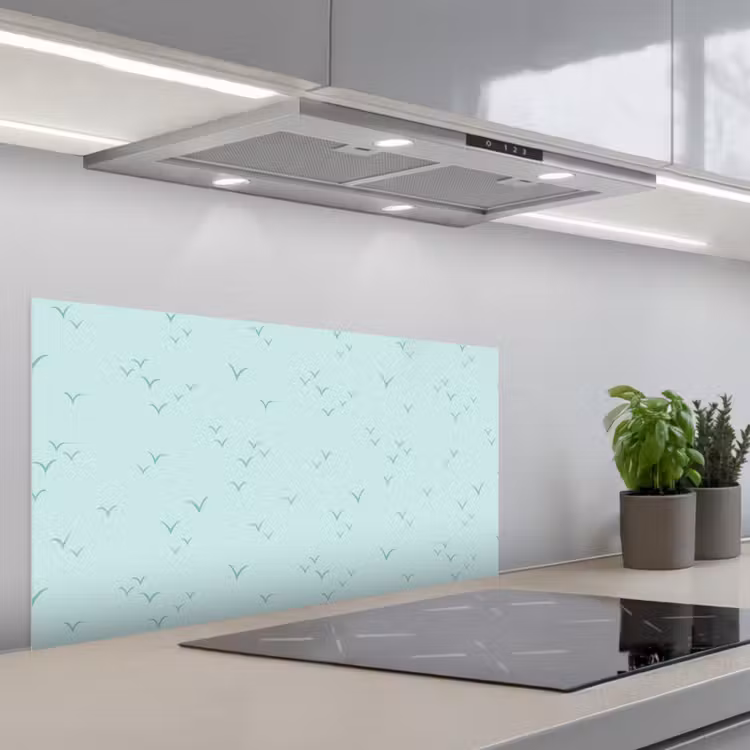 Meeuwen - Mint - Patroon keuken achterwand spatscherm middel 899 -3d_schuin