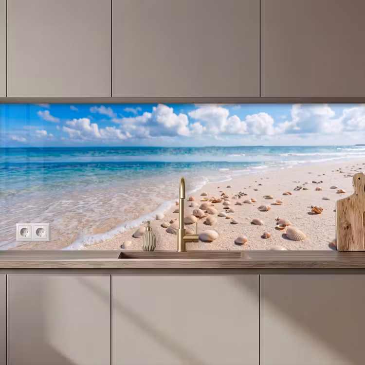 Schelpen - Strand - Natuur - Beige keuken achterwand 2 middel zz_3dshopping