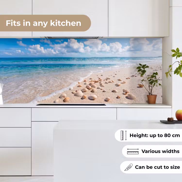 Schelpen - Strand - Natuur - Beige keuken achterwand 2 middel -sfeer4_UK