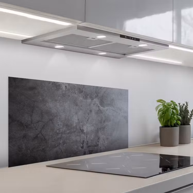 Schaduwspel op Beton keuken achterwand spatscherm middel -3d_schuin
